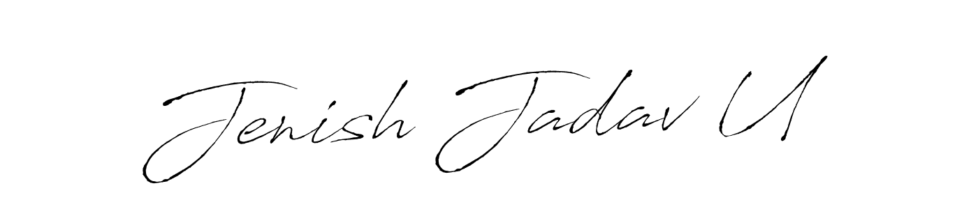 Also You can easily find your signature by using the search form. We will create Jenish Jadav U name handwritten signature images for you free of cost using Antro_Vectra sign style. Jenish Jadav U signature style 6 images and pictures png