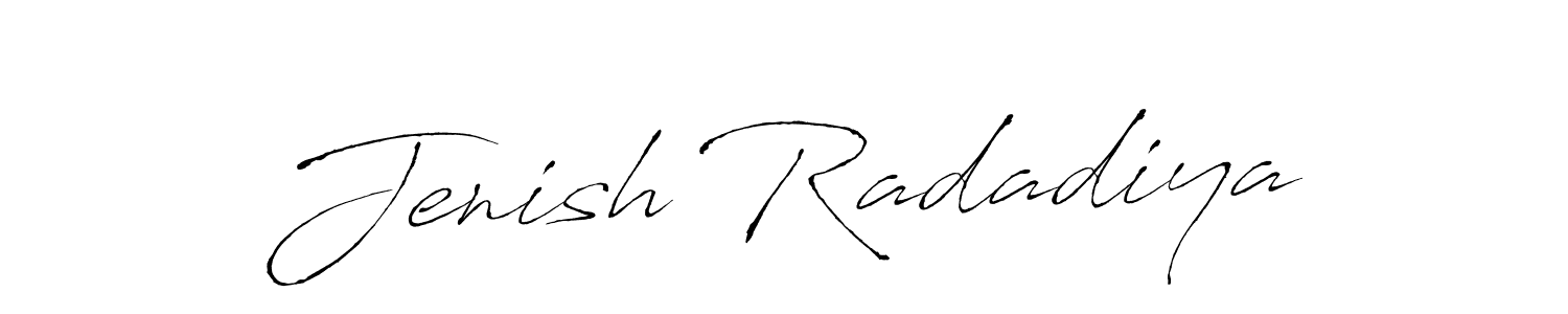 It looks lik you need a new signature style for name Jenish Radadiya. Design unique handwritten (Antro_Vectra) signature with our free signature maker in just a few clicks. Jenish Radadiya signature style 6 images and pictures png