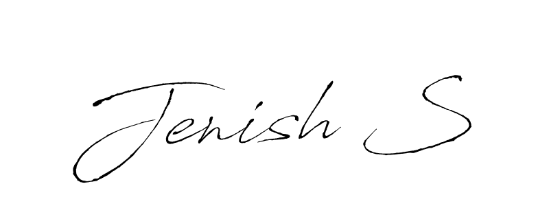 Jenish S stylish signature style. Best Handwritten Sign (Antro_Vectra) for my name. Handwritten Signature Collection Ideas for my name Jenish S. Jenish S signature style 6 images and pictures png