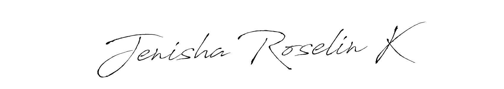 if you are searching for the best signature style for your name Jenisha Roselin K. so please give up your signature search. here we have designed multiple signature styles  using Antro_Vectra. Jenisha Roselin K signature style 6 images and pictures png