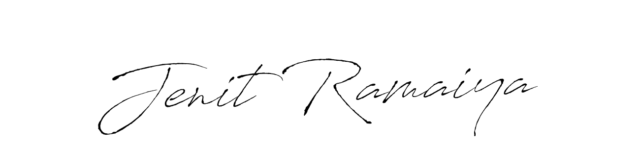 How to make Jenit Ramaiya name signature. Use Antro_Vectra style for creating short signs online. This is the latest handwritten sign. Jenit Ramaiya signature style 6 images and pictures png