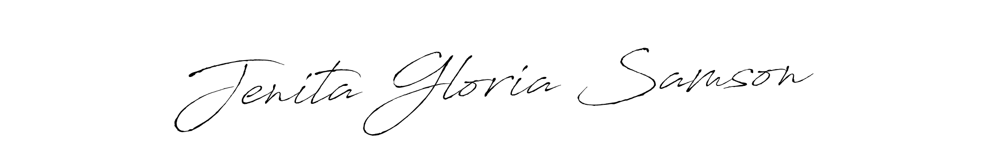 Create a beautiful signature design for name Jenita Gloria Samson. With this signature (Antro_Vectra) fonts, you can make a handwritten signature for free. Jenita Gloria Samson signature style 6 images and pictures png