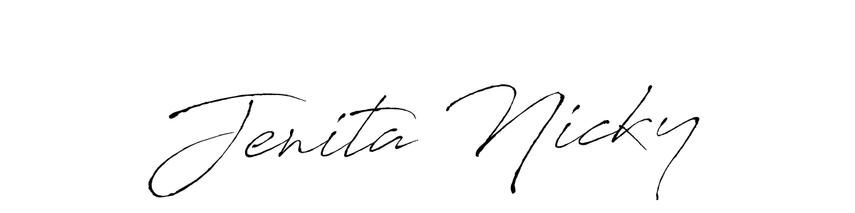 Create a beautiful signature design for name Jenita Nicky. With this signature (Antro_Vectra) fonts, you can make a handwritten signature for free. Jenita Nicky signature style 6 images and pictures png