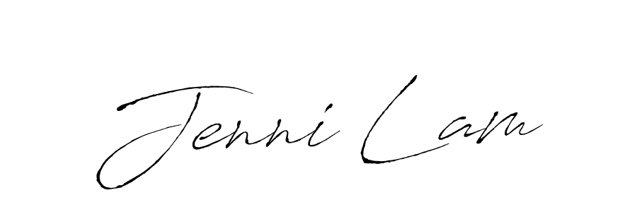 How to make Jenni Lam name signature. Use Antro_Vectra style for creating short signs online. This is the latest handwritten sign. Jenni Lam signature style 6 images and pictures png