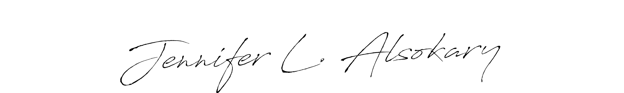 You should practise on your own different ways (Antro_Vectra) to write your name (Jennifer L. Alsokary) in signature. don't let someone else do it for you. Jennifer L. Alsokary signature style 6 images and pictures png