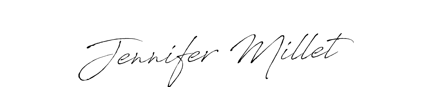 You should practise on your own different ways (Antro_Vectra) to write your name (Jennifer Millet) in signature. don't let someone else do it for you. Jennifer Millet signature style 6 images and pictures png