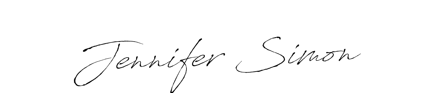 How to make Jennifer Simon name signature. Use Antro_Vectra style for creating short signs online. This is the latest handwritten sign. Jennifer Simon signature style 6 images and pictures png