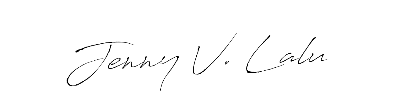 Once you've used our free online signature maker to create your best signature Antro_Vectra style, it's time to enjoy all of the benefits that Jenny V. Lalu name signing documents. Jenny V. Lalu signature style 6 images and pictures png