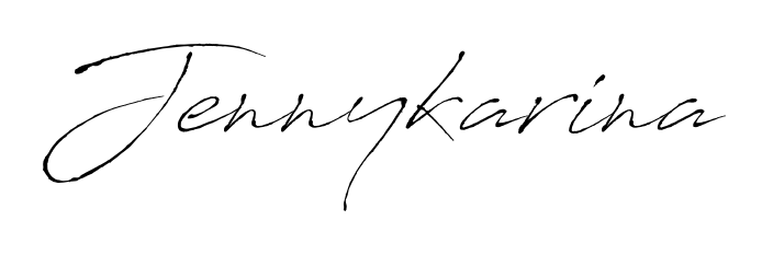Achieve flawless digital penmanship with Jennykarina name in Antro_Vectra font. The perfect tool for creating online signatures. Jennykarina signature style 6 images and pictures png