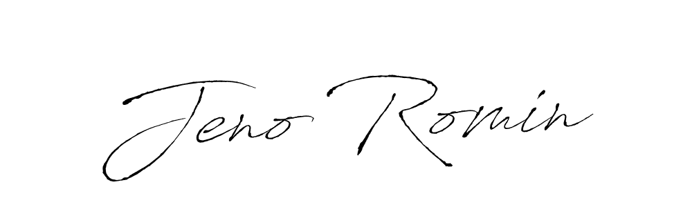 How to make Jeno Romin name signature. Use Antro_Vectra style for creating short signs online. This is the latest handwritten sign. Jeno Romin signature style 6 images and pictures png