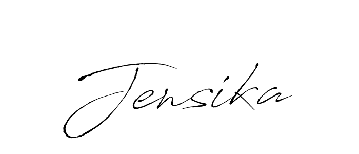 Use a signature maker to create a handwritten signature online. With this signature software, you can design (Antro_Vectra) your own signature for name Jensika. Jensika signature style 6 images and pictures png