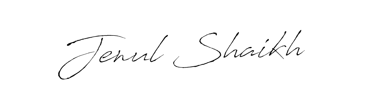 How to make Jenul Shaikh name signature. Use Antro_Vectra style for creating short signs online. This is the latest handwritten sign. Jenul Shaikh signature style 6 images and pictures png