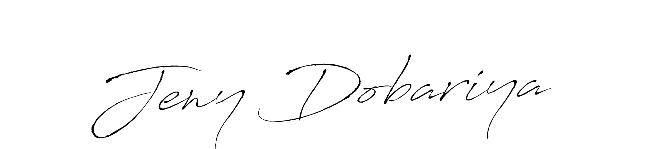 Make a beautiful signature design for name Jeny Dobariya. With this signature (Antro_Vectra) style, you can create a handwritten signature for free. Jeny Dobariya signature style 6 images and pictures png