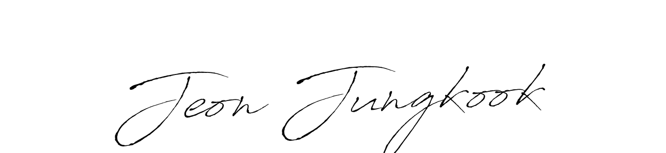 Design your own signature with our free online signature maker. With this signature software, you can create a handwritten (Antro_Vectra) signature for name Jeon Jungkook. Jeon Jungkook signature style 6 images and pictures png