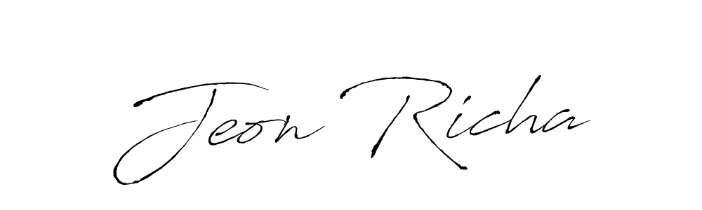 Make a beautiful signature design for name Jeon Richa. Use this online signature maker to create a handwritten signature for free. Jeon Richa signature style 6 images and pictures png