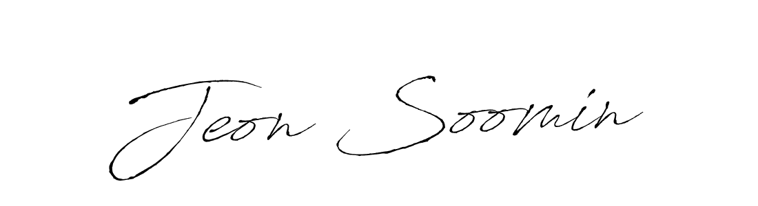 Make a beautiful signature design for name Jeon Soomin. With this signature (Antro_Vectra) style, you can create a handwritten signature for free. Jeon Soomin signature style 6 images and pictures png
