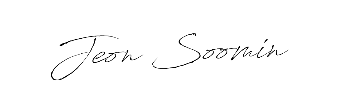 Make a beautiful signature design for name Jeon Soomin. With this signature (Antro_Vectra) style, you can create a handwritten signature for free. Jeon Soomin signature style 6 images and pictures png