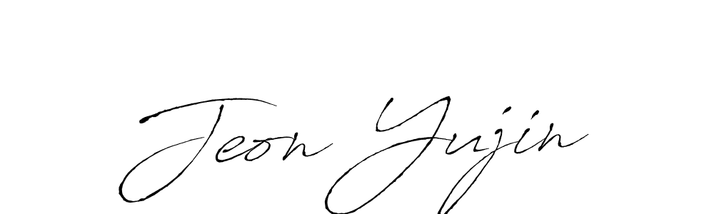 Antro_Vectra is a professional signature style that is perfect for those who want to add a touch of class to their signature. It is also a great choice for those who want to make their signature more unique. Get Jeon Yujin name to fancy signature for free. Jeon Yujin signature style 6 images and pictures png