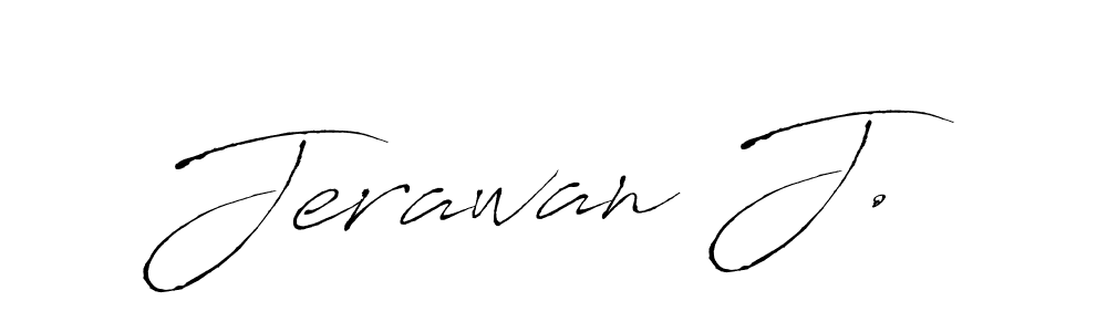 How to make Jerawan J. name signature. Use Antro_Vectra style for creating short signs online. This is the latest handwritten sign. Jerawan J. signature style 6 images and pictures png