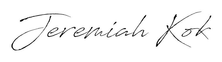 Give your name Jeremiah Kok an exquisite flair with the Antro_Vectra script font. Ideal for contracts, resumes, and formal letterheads. Jeremiah Kok signature style 6 images and pictures png