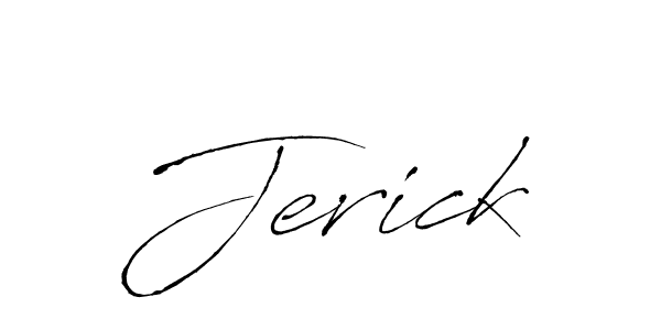 Use a signature maker to create a handwritten signature online. With this signature software, you can design (Antro_Vectra) your own signature for name Jerick. Jerick signature style 6 images and pictures png