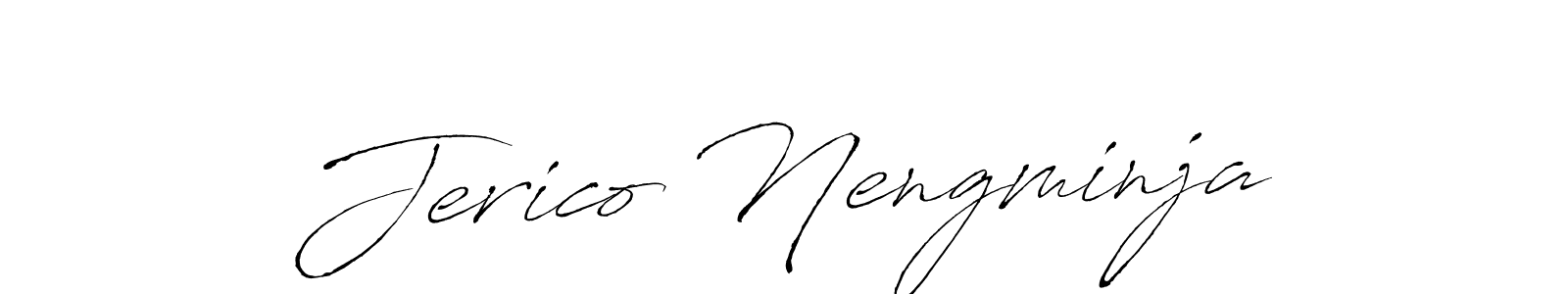 The best way (Antro_Vectra) to make a short signature is to pick only two or three words in your name. The name Jerico Nengminja include a total of six letters. For converting this name. Jerico Nengminja signature style 6 images and pictures png