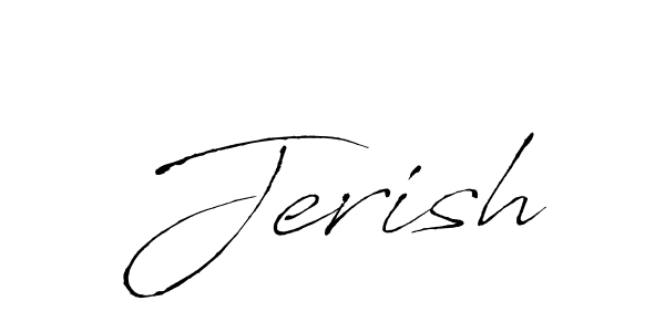 Use a signature maker to create a handwritten signature online. With this signature software, you can design (Antro_Vectra) your own signature for name Jerish. Jerish signature style 6 images and pictures png