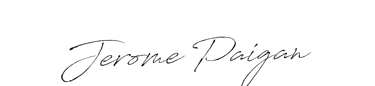 Jerome Paigan stylish signature style. Best Handwritten Sign (Antro_Vectra) for my name. Handwritten Signature Collection Ideas for my name Jerome Paigan. Jerome Paigan signature style 6 images and pictures png