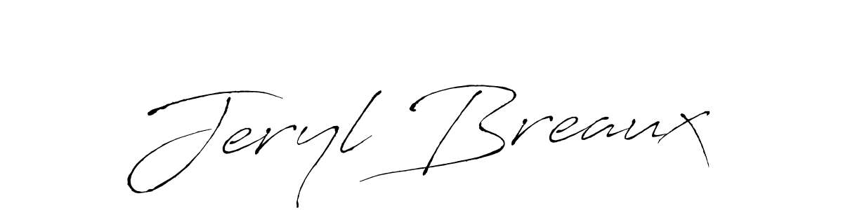 Jeryl Breaux stylish signature style. Best Handwritten Sign (Antro_Vectra) for my name. Handwritten Signature Collection Ideas for my name Jeryl Breaux. Jeryl Breaux signature style 6 images and pictures png