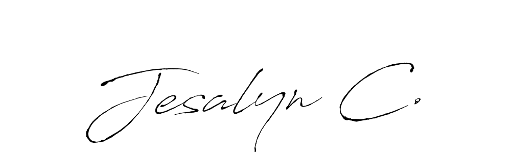 How to make Jesalyn C. name signature. Use Antro_Vectra style for creating short signs online. This is the latest handwritten sign. Jesalyn C. signature style 6 images and pictures png