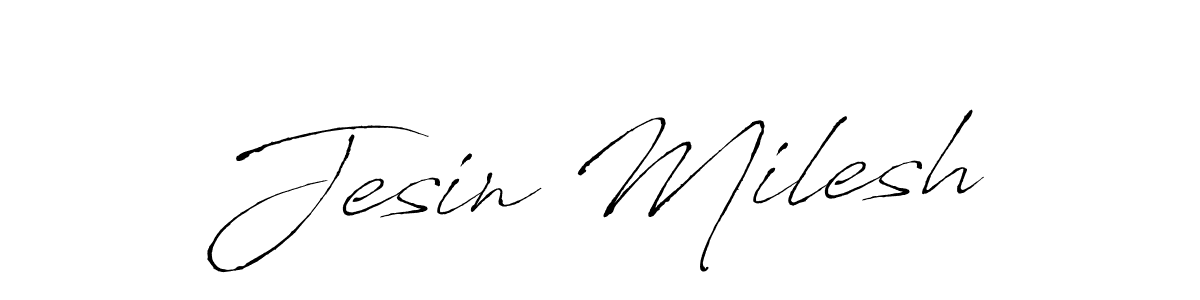Antro_Vectra is a professional signature style that is perfect for those who want to add a touch of class to their signature. It is also a great choice for those who want to make their signature more unique. Get Jesin Milesh name to fancy signature for free. Jesin Milesh signature style 6 images and pictures png