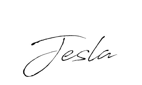 Create a beautiful signature design for name Jesla. With this signature (Antro_Vectra) fonts, you can make a handwritten signature for free. Jesla signature style 6 images and pictures png