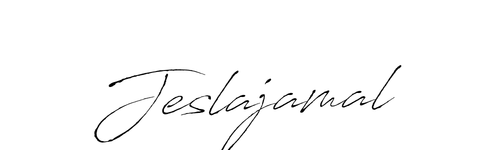Design your own signature with our free online signature maker. With this signature software, you can create a handwritten (Antro_Vectra) signature for name Jeslajamal. Jeslajamal signature style 6 images and pictures png