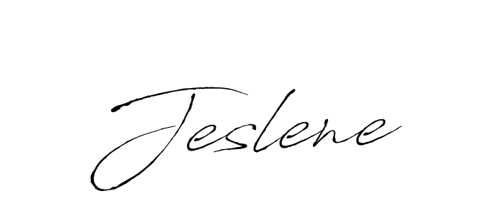 Use a signature maker to create a handwritten signature online. With this signature software, you can design (Antro_Vectra) your own signature for name Jeslene. Jeslene signature style 6 images and pictures png