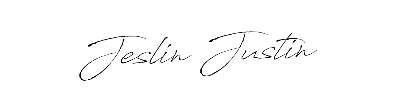 How to make Jeslin Justin signature? Antro_Vectra is a professional autograph style. Create handwritten signature for Jeslin Justin name. Jeslin Justin signature style 6 images and pictures png