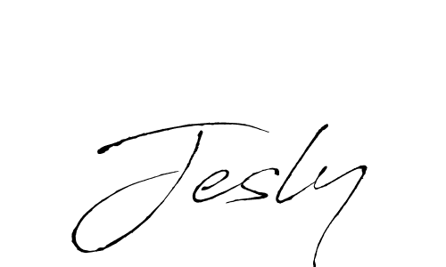 Make a beautiful signature design for name Jesly. With this signature (Antro_Vectra) style, you can create a handwritten signature for free. Jesly signature style 6 images and pictures png