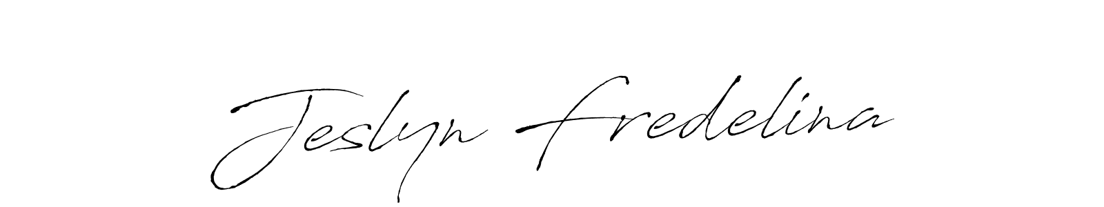 How to make Jeslyn Fredelina name signature. Use Antro_Vectra style for creating short signs online. This is the latest handwritten sign. Jeslyn Fredelina signature style 6 images and pictures png