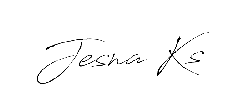 Make a beautiful signature design for name Jesna Ks. With this signature (Antro_Vectra) style, you can create a handwritten signature for free. Jesna Ks signature style 6 images and pictures png