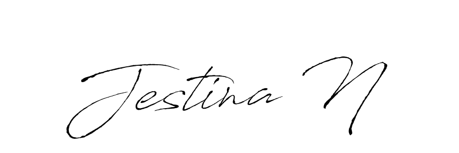 Jestina N stylish signature style. Best Handwritten Sign (Antro_Vectra) for my name. Handwritten Signature Collection Ideas for my name Jestina N. Jestina N signature style 6 images and pictures png