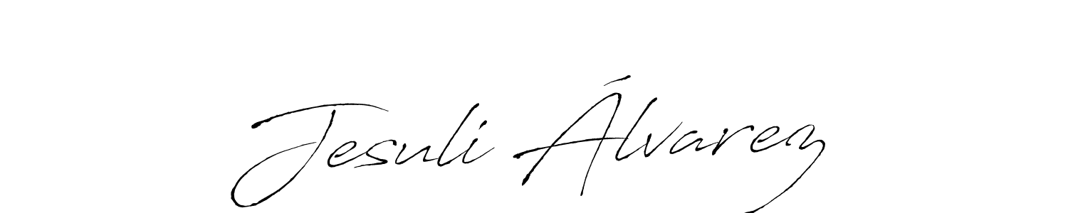 How to make Jesuli Álvarez name signature. Use Antro_Vectra style for creating short signs online. This is the latest handwritten sign. Jesuli Álvarez signature style 6 images and pictures png