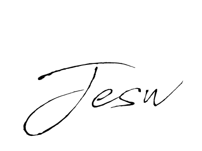 Use a signature maker to create a handwritten signature online. With this signature software, you can design (Antro_Vectra) your own signature for name Jesw. Jesw signature style 6 images and pictures png