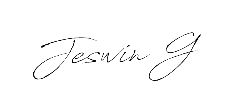 Make a beautiful signature design for name Jeswin G. With this signature (Antro_Vectra) style, you can create a handwritten signature for free. Jeswin G signature style 6 images and pictures png