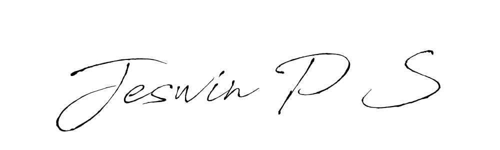 You can use this online signature creator to create a handwritten signature for the name Jeswin P S. This is the best online autograph maker. Jeswin P S signature style 6 images and pictures png