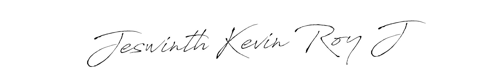 Antro_Vectra is a professional signature style that is perfect for those who want to add a touch of class to their signature. It is also a great choice for those who want to make their signature more unique. Get Jeswinth Kevin Roy J name to fancy signature for free. Jeswinth Kevin Roy J signature style 6 images and pictures png