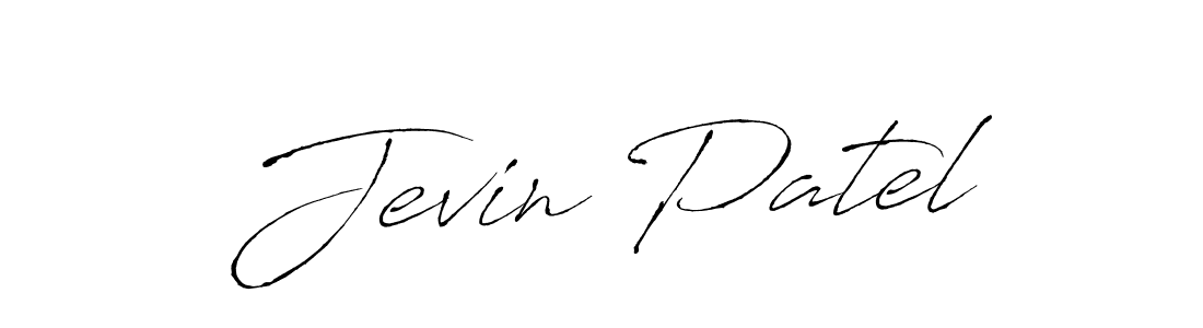 How to make Jevin Patel name signature. Use Antro_Vectra style for creating short signs online. This is the latest handwritten sign. Jevin Patel signature style 6 images and pictures png