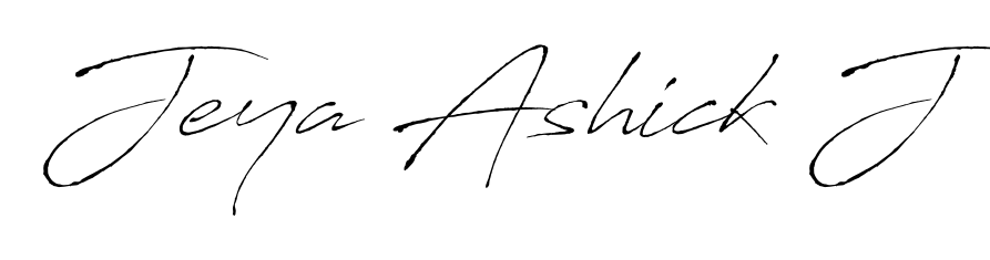 A classic penmanship look for Jeya Ashick J. The Antro_Vectra font brings timeless elegance and confidence to every signed document. Jeya Ashick J signature style 6 images and pictures png