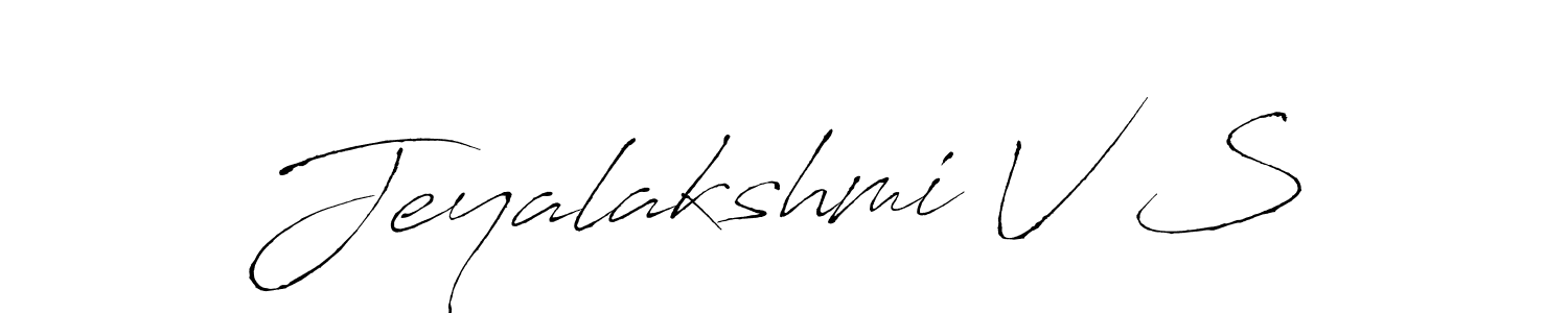 Use a signature maker to create a handwritten signature online. With this signature software, you can design (Antro_Vectra) your own signature for name Jeyalakshmi V S. Jeyalakshmi V S signature style 6 images and pictures png
