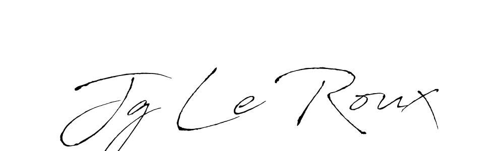 Make a beautiful signature design for name Jg Le Roux. With this signature (Antro_Vectra) style, you can create a handwritten signature for free. Jg Le Roux signature style 6 images and pictures png