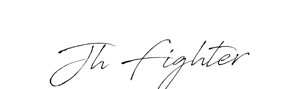 Use a signature maker to create a handwritten signature online. With this signature software, you can design (Antro_Vectra) your own signature for name Jh Fighter. Jh Fighter signature style 6 images and pictures png