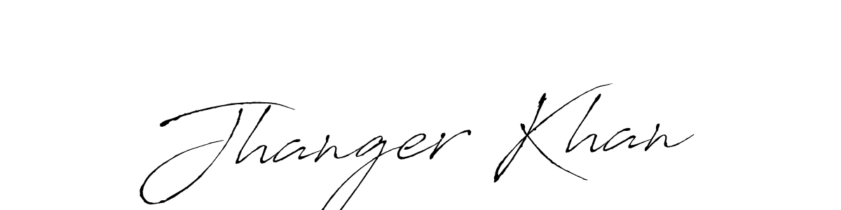 Design your own signature with our free online signature maker. With this signature software, you can create a handwritten (Antro_Vectra) signature for name Jhanger Khan. Jhanger Khan signature style 6 images and pictures png